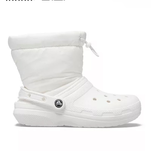 White Crocs Snow Boots - Picture 1 of 9